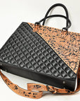 American Darling Tote Quilted Hand Tooled Genuine Leather Women Bag Western Handbag