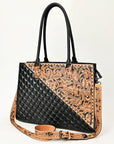 American Darling Tote Quilted Hand Tooled Genuine Leather Women Bag Western Handbag