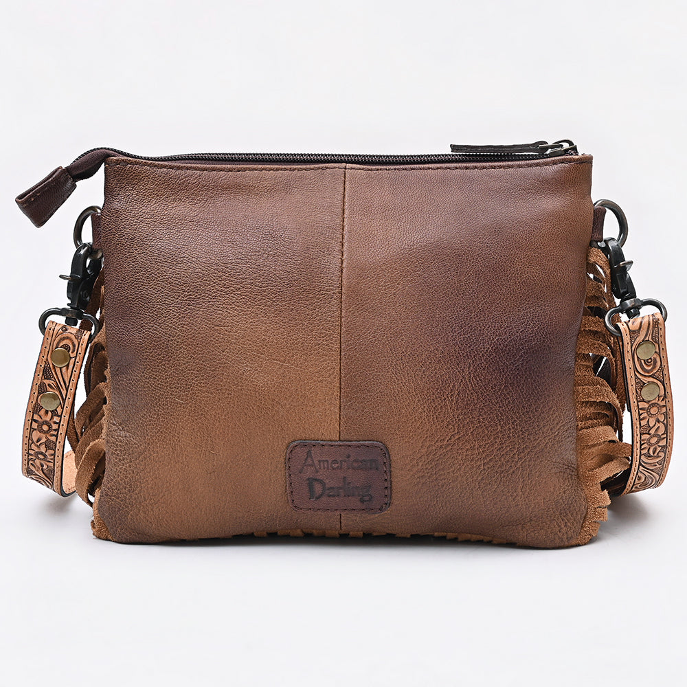 American Darling Crossbody Beautifully hand tooled Hair On Genuine Leather women handbag