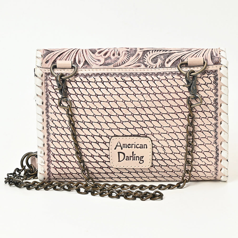 American Darling Women&#39;s Crossbody Western Hand Tooled Genuine Leather Handbag