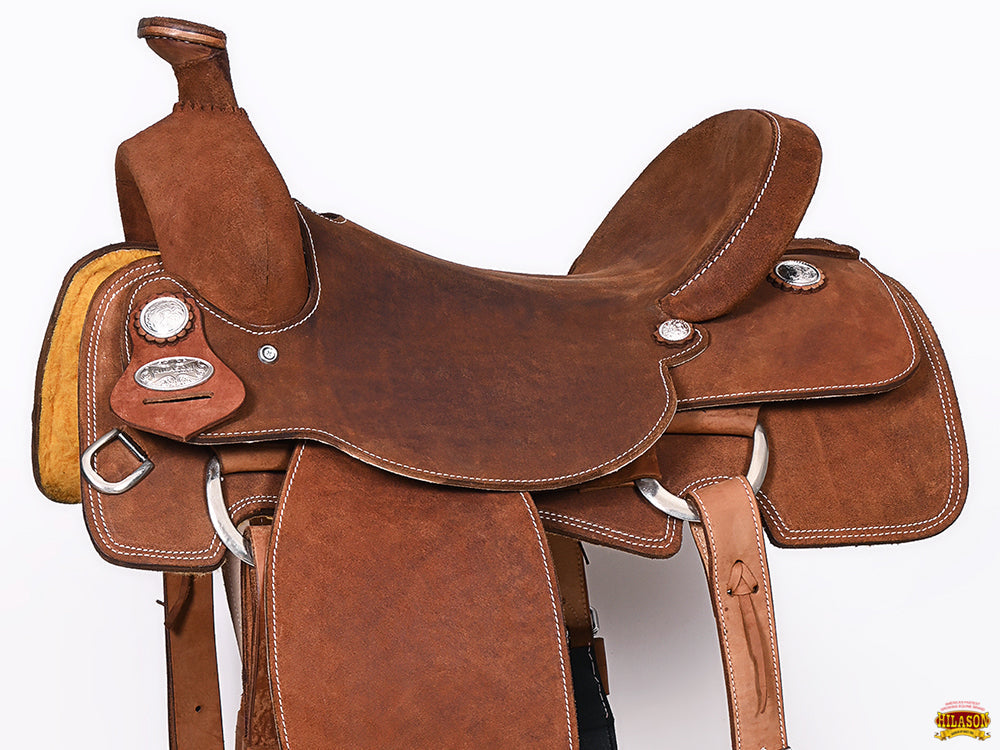 Hilason Western Horse Ranch Roping Roper Genuine Leather Saddle Brown