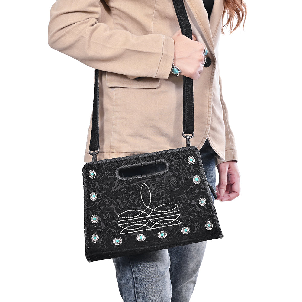 American Darling Clutch Beautifully hand tooled Genuine Leather women handbag