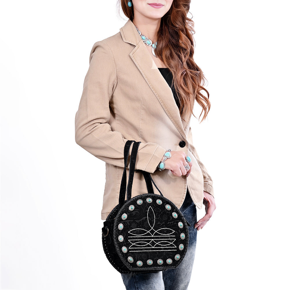 American Darling Canteen Bag Beautifully hand tooled Genuine Leather women handbag