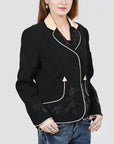 American Darling Genuine Suede Embroidered leather Jacket ladies Girl Black