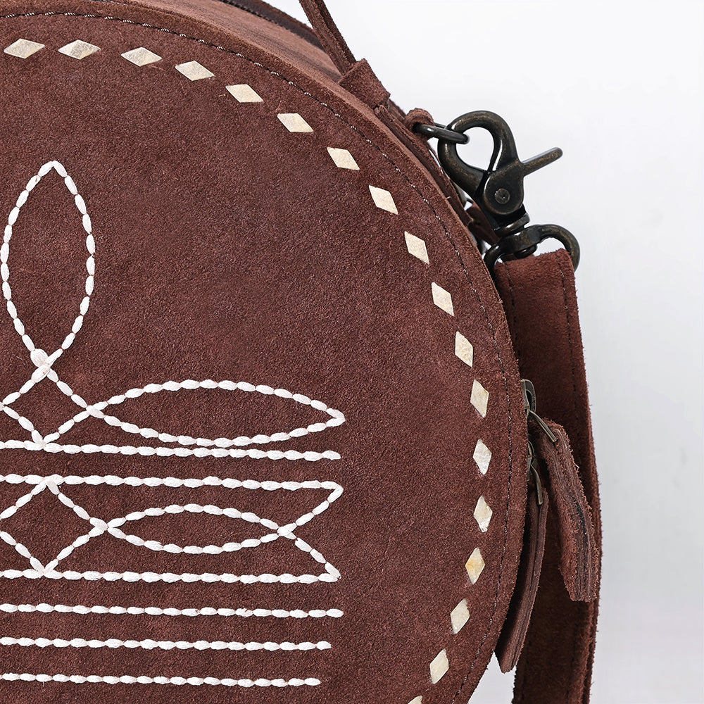 American Darling Canteen Genuine Suede Leather Women Bag Western Handbag Purse