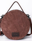 American Darling Canteen Genuine Suede Leather Women Bag Western Handbag Purse