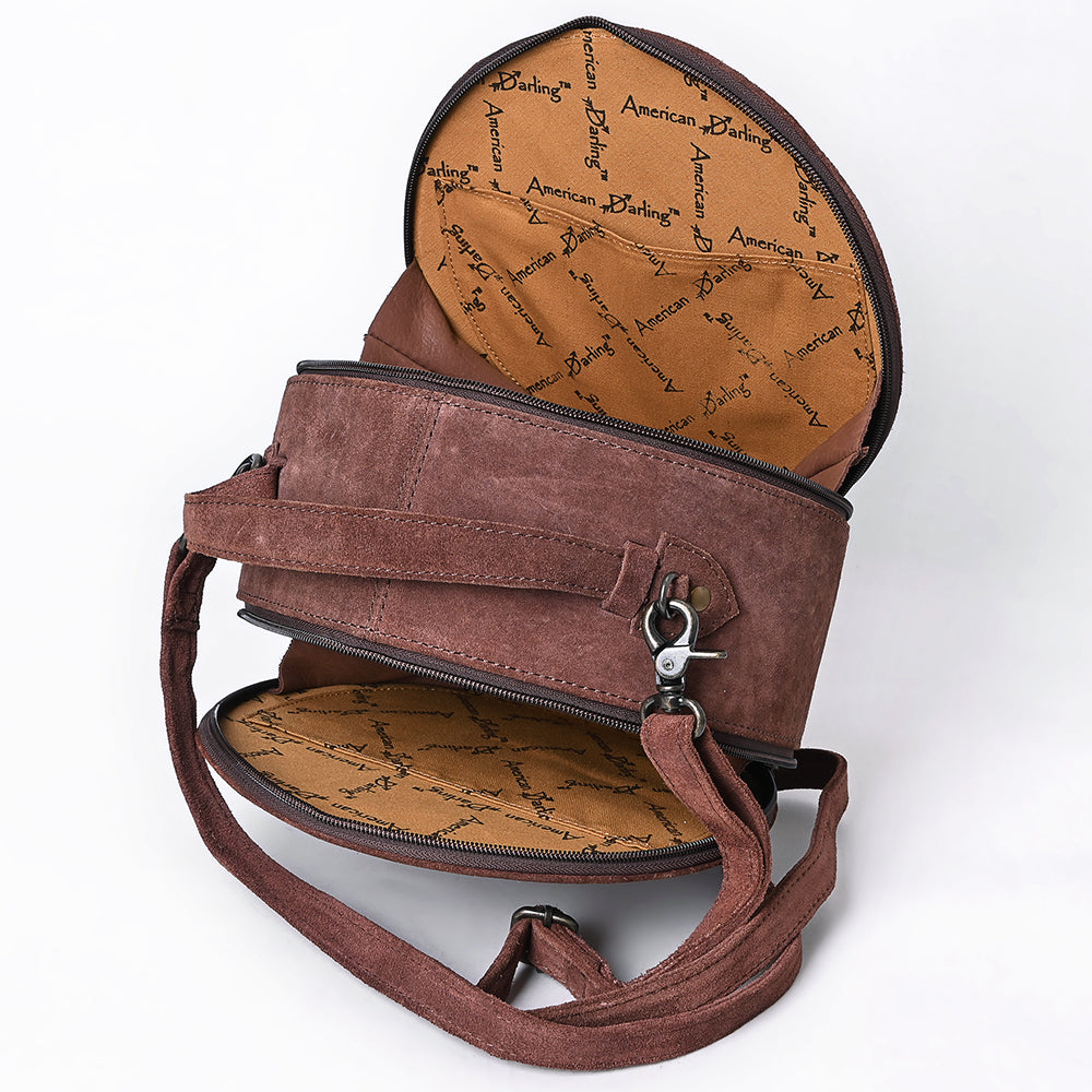 American Darling Canteen Genuine Suede Leather Women Bag Western Handbag Purse