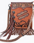 American Darling Women's Chaps Bag Western Hand Tooled Genuine Leather Handbag