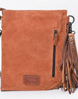 American Darling Women's Chaps Bag Western Hand Tooled Genuine Leather Handbag