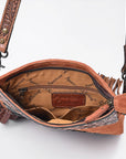 American Darling Women's Chaps Bag Western Hand Tooled Genuine Leather Handbag