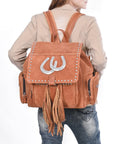 American Darling Women's Backpack Western Suede Genuine Leather Handbag
