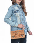 American Darling Rodeo Embroidered Suede Crossbody Bag Cowboy Gold
