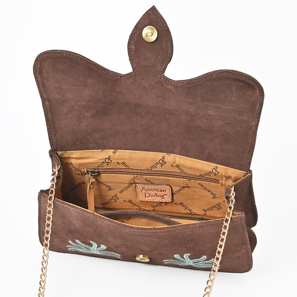 American Darling Rodeo Embroidered Suede Crossbody Bag Cowboy Gold