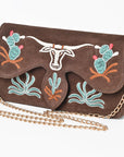 American Darling Rodeo Embroidered Suede Crossbody Bag Cowboy Gold