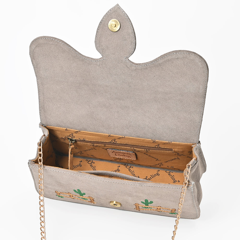 American Darling Rodeo Embroidered Suede Crossbody Bag Cowboy Gold