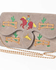 American Darling Rodeo Embroidered Suede Crossbody Bag Cowboy Gold