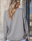 Solid Front Center Seam Drop Shoulder Sweater