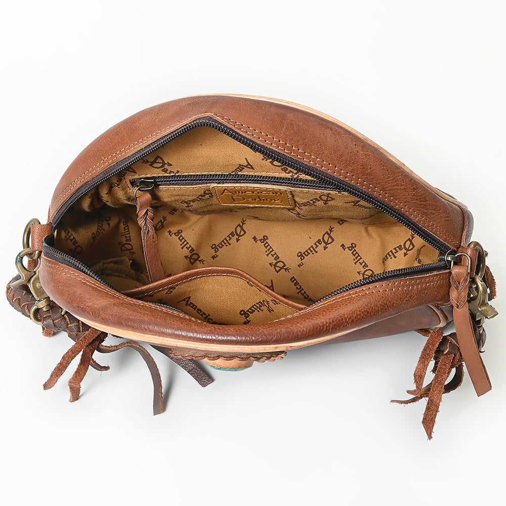 American Darling Canteen Bag Full Grain Genuine Leather Western Women | Handbag Purse Travel Clutch