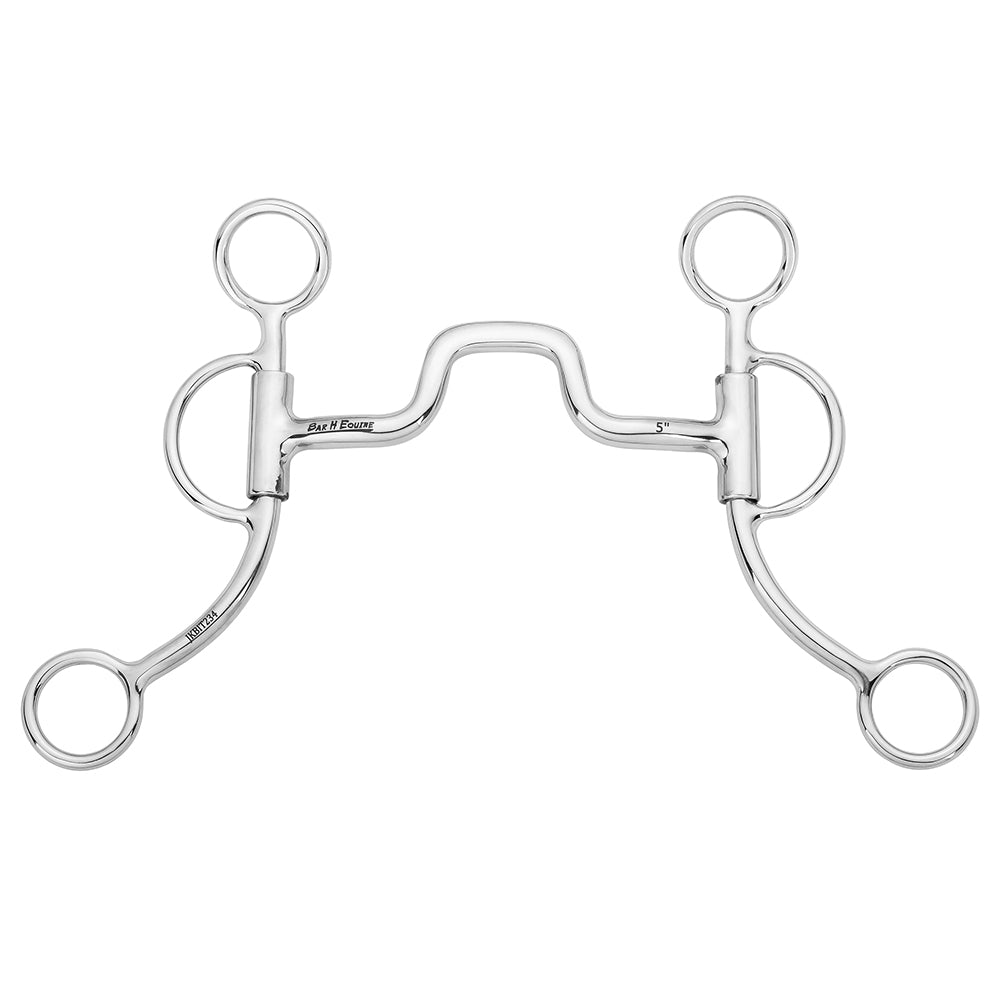 BAR H EQUINE Western Argentine Shank Bit with Low Port for Tongue Relief