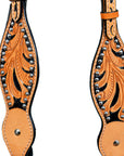 HILASON Western Horse Headstall Genuine American Leather Floral Tan