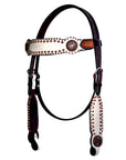 Bar H Equine American Leather Horse Saddle Tack Headstall Brown