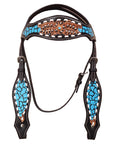HILASON Western Horse Headstall Tack Genuine American Leather Black