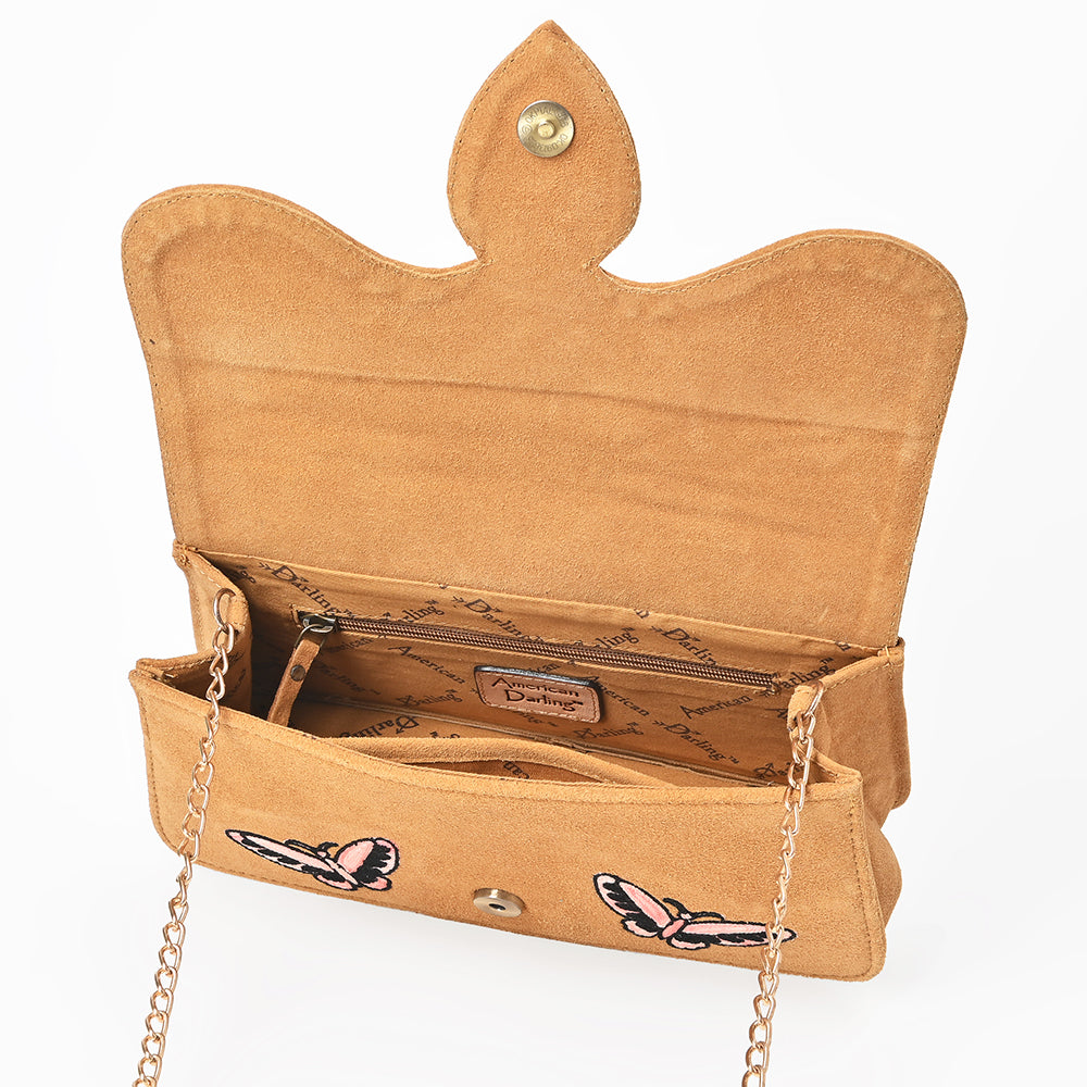 American Darling Rodeo Embroidered Suede Crossbody Bag Cowboy Gold