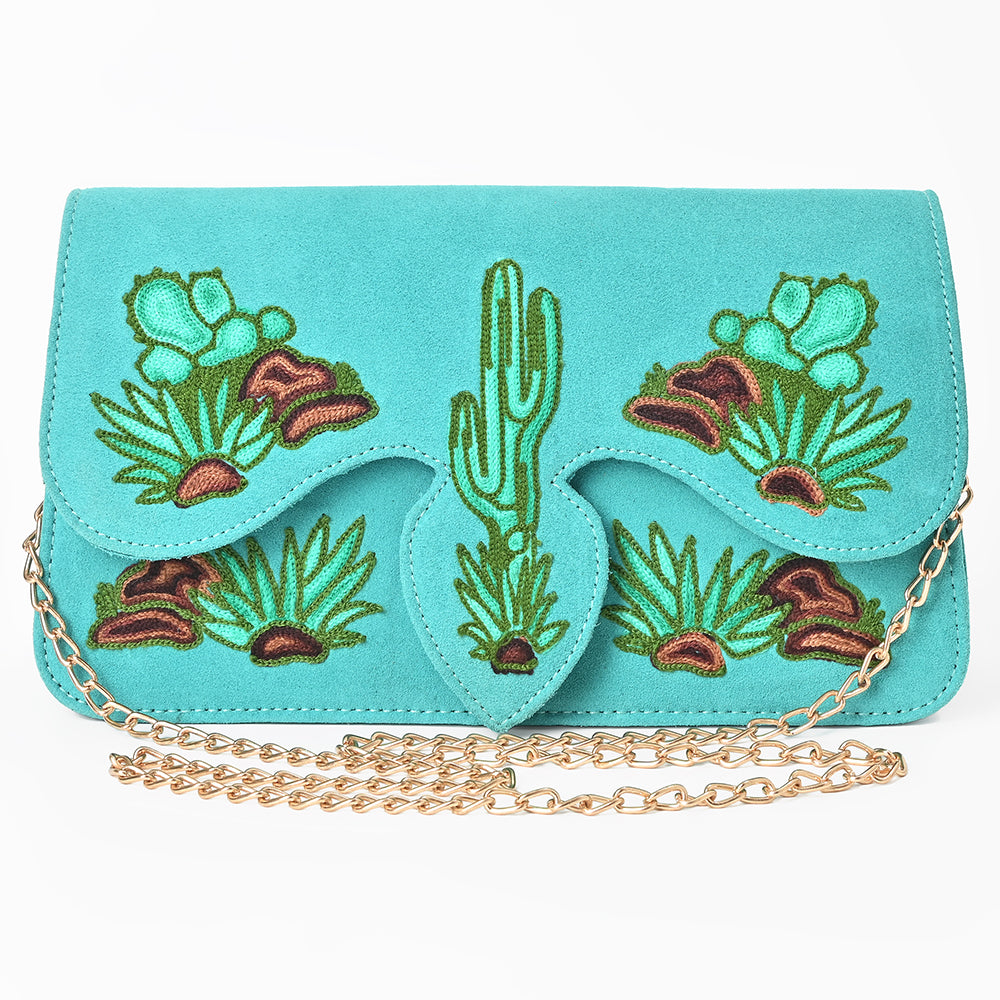 American Darling Rodeo Embroidered Suede Crossbody Bag Cowboy Gold