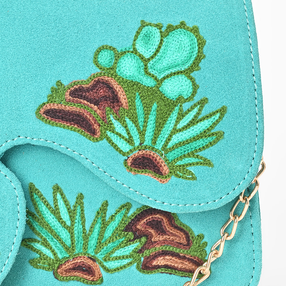 American Darling Rodeo Embroidered Suede Crossbody Bag Cowboy Gold
