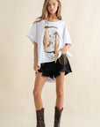 Frayed Rhinestone Denim Shorts