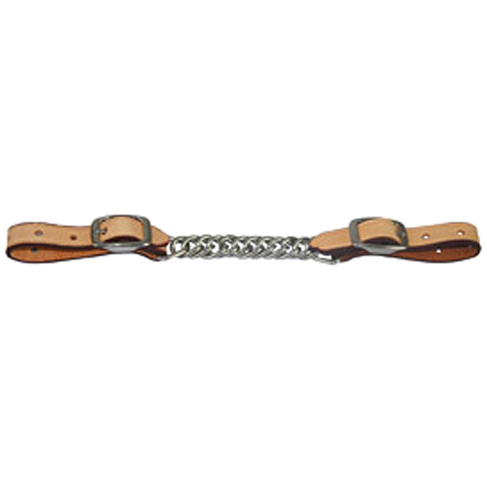 HILASON Western 5/8&quot; Single Flat Link Nickel Twisted Curb Chain Strap