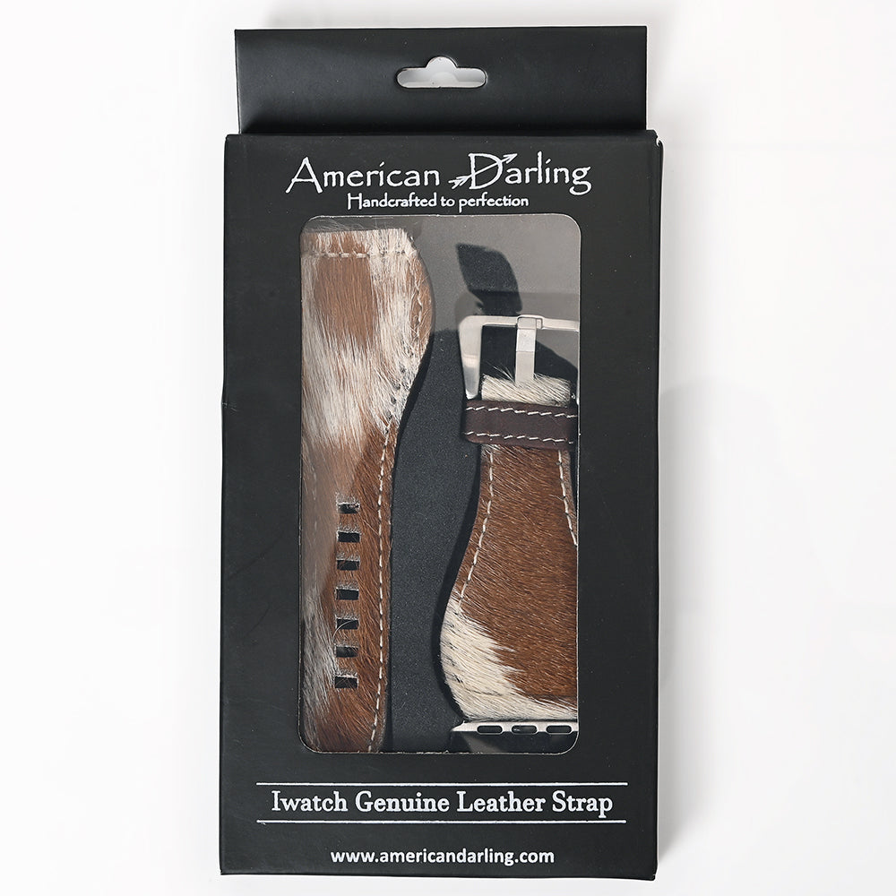 American Darling Hand Tooled I watch Strap Genuine Leather With Beautiful Cactus Painted Smart