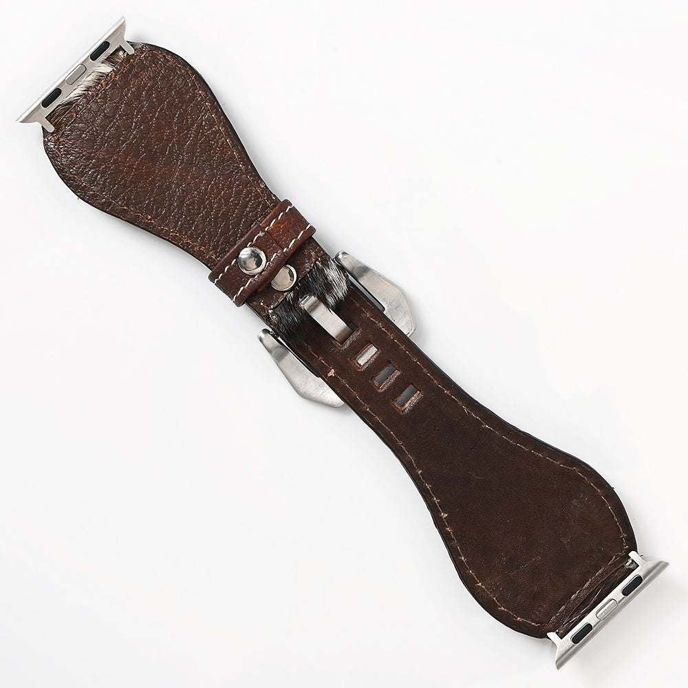 American Darling Hand Tooled I watch Strap Genuine Leather With Beautiful Cactus Painted Smart