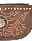American Darling Genuine Suede Leather Western Wristlet Clutch Floral Scroll