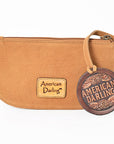 American Darling Genuine Suede Leather Western Wristlet Clutch Floral Scroll