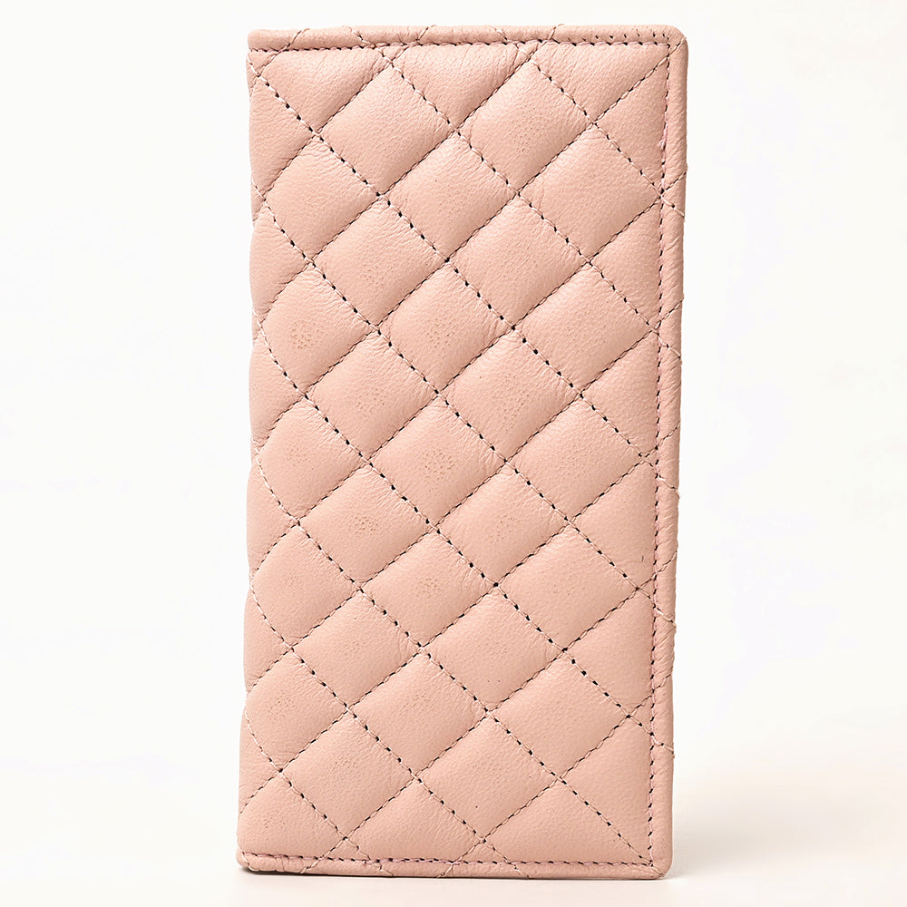 NEVER MIND Quilted Leather Continental Bifold Wallet Organizer