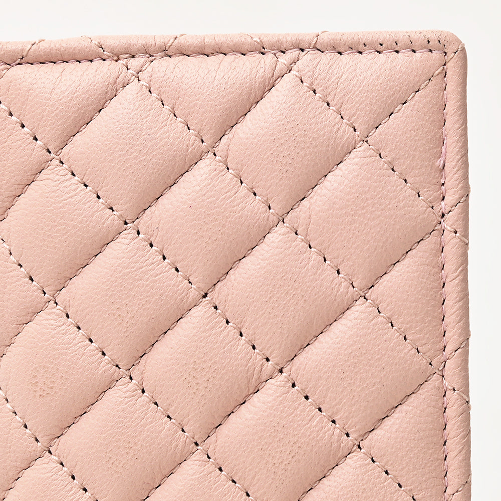 NEVER MIND Quilted Leather Continental Bifold Wallet Organizer