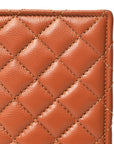 NEVER MIND Quilted Leather Continental Bifold Wallet Organizer