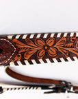HILASON Western Horse Floral Hand Carved American Leather Headstall Brown
