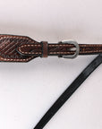 HILASON Western Horse Floral Hand Carved American Leather Headstall Brown