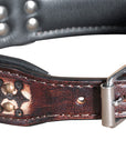 Hilason Heavy Duty Handmade Genuine Leather Dog Collar Brown with rivets