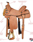 Hilason Western Horse Saddle American Leather Ranch Roping Cowboy