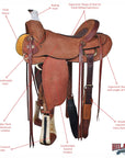 Hilason Western Horse Saddle American Leather Ranch Roping Cowboy