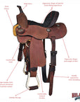 Hilason Western Horse Barrel Racing Trail American Leather Saddle Brown - Everest Ranch