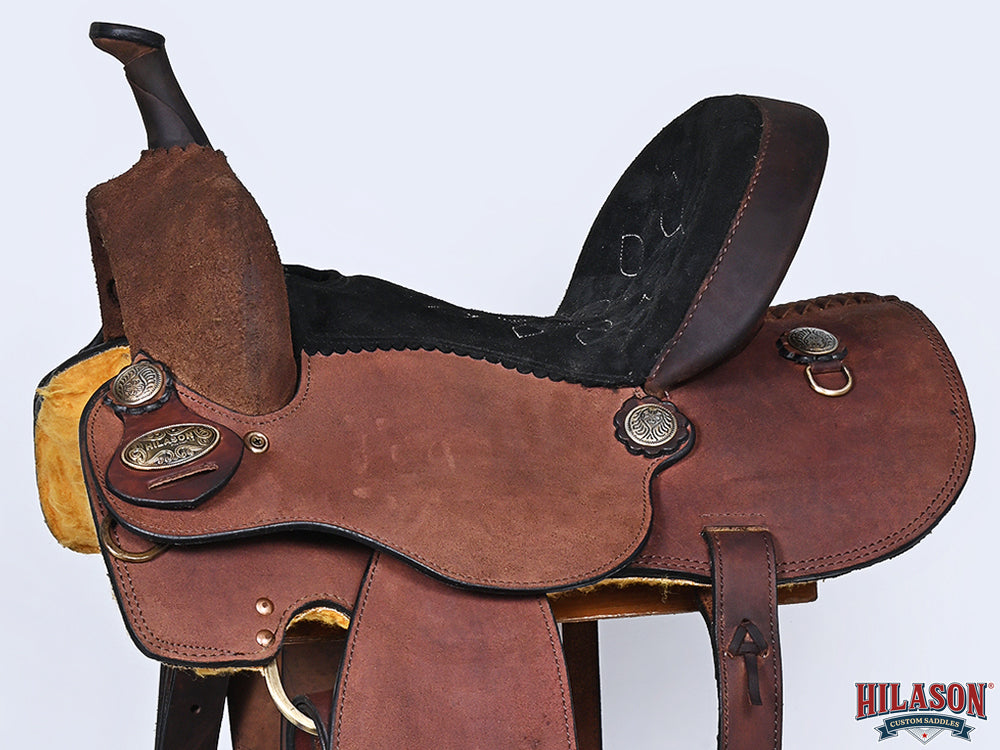 Hilason Western Horse Barrel Racing Trail American Leather Saddle Brown - Everest Ranch