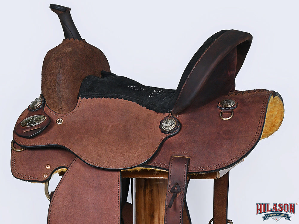 Hilason Western Horse Barrel Racing Trail American Leather Saddle Brown - Everest Ranch
