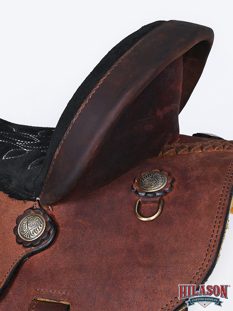 Hilason Western Horse Barrel Racing Trail American Leather Saddle Brown - Everest Ranch