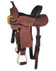 Hilason Western Horse Barrel Racing Trail American Leather Saddle Brown - Everest Ranch