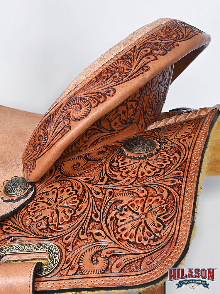Hilason Western Horse Barrel Racing Trail American Leather Saddle Tack Tan
