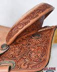 Hilason Western Horse Barrel Racing Trail American Leather Saddle Tack Tan